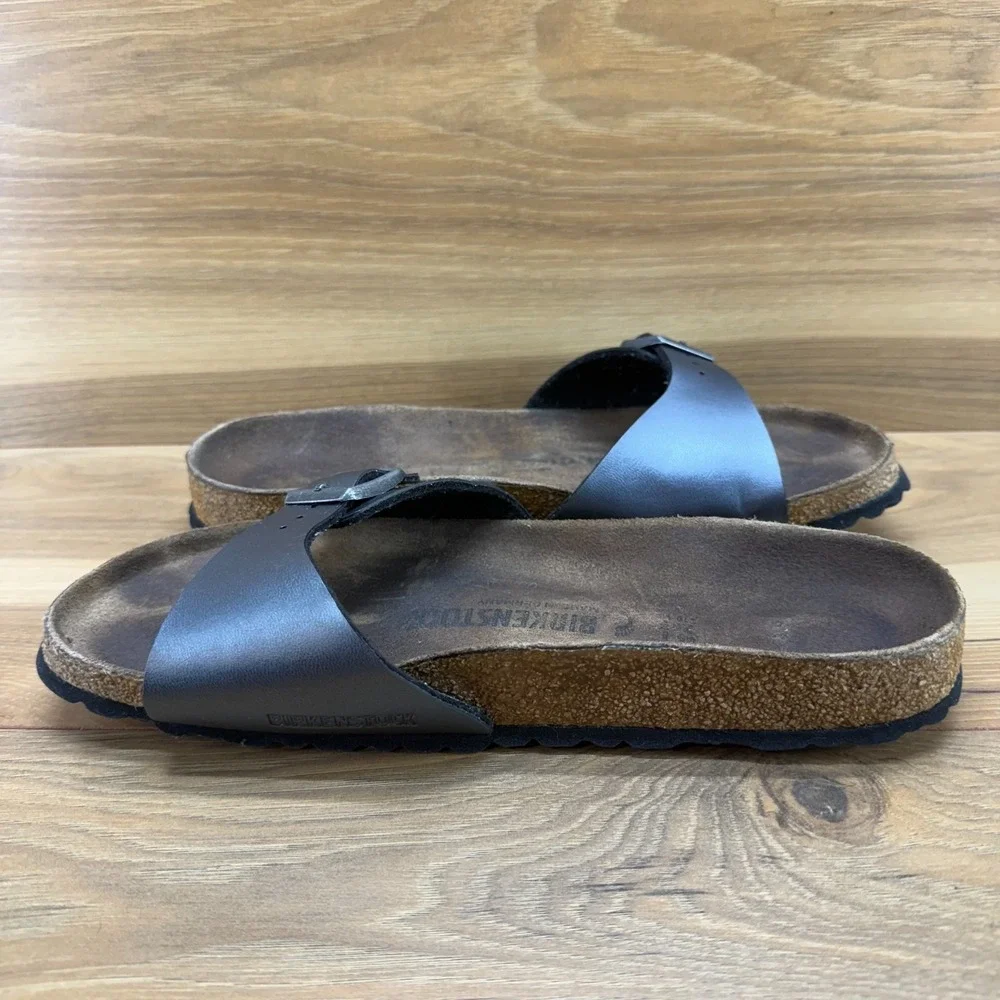Birkenstock Madrid Slide Sandals Womens 10 N EU 41 Pewter Birko